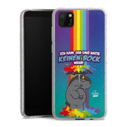 Silikon Glitter Case transparent-silber