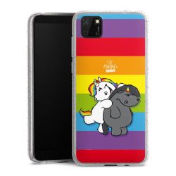 Silikon Glitter Case transparent-silber