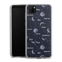 Silikon Glitter Case transparent-silber