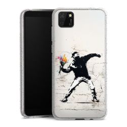 Silikon Glitter Case transparent-silber