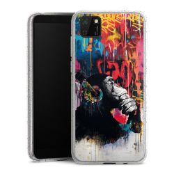 Silikon Glitter Case transparent-silber