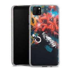 Silikon Glitter Case transparent-silber