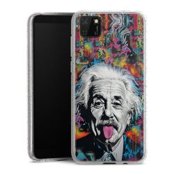 Silikon Glitter Case transparent-silber