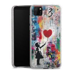 Silikon Glitter Case transparent-silber