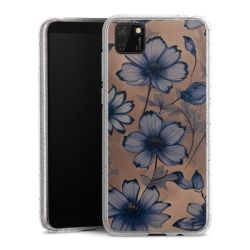 Silikon Glitter Case transparent-silber