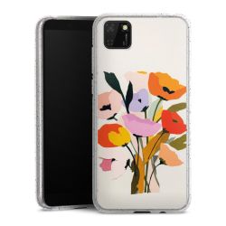 Silikon Glitter Case transparent-silber