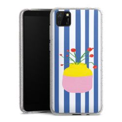 Silikon Glitter Case transparent-silber