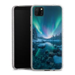 Silikon Glitter Case transparent-silber