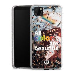 Silikon Glitter Case transparent-silber