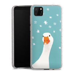 Silikon Glitter Case transparent-silber