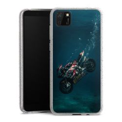 Silikon Glitter Case transparent-silber