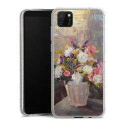 Silikon Glitter Case transparent-silber