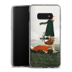 Silikon Glitter Case transparent-silber