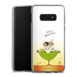 Silikon Glitter Case transparent-silber