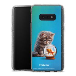 Silikon Glitter Case transparent-silber