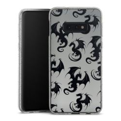 Silikon Glitter Case transparent-silber