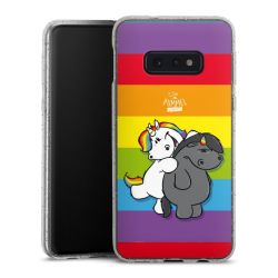 Silikon Glitter Case transparent-silber