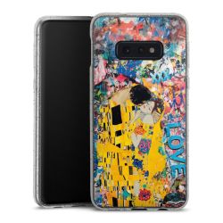 Silikon Glitter Case transparent-silber