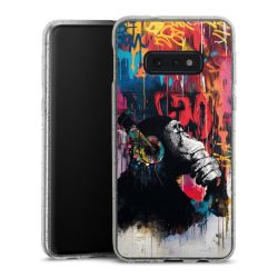 Silikon Glitter Case transparent-silber