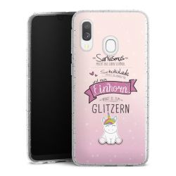 Silikon Glitter Case transparent-silber