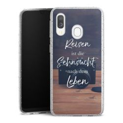 Silikon Glitter Case transparent-silber