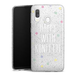 Silikon Glitter Case transparent-silber