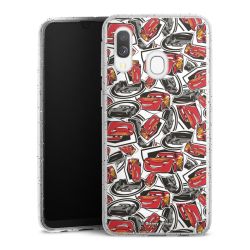 Silikon Glitter Case transparent-silber