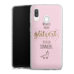 Silikon Glitter Case transparent-silber