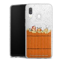 Silikon Glitter Case transparent-silber