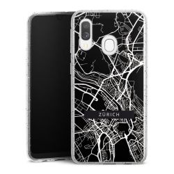 Silikon Glitter Case transparent-silber