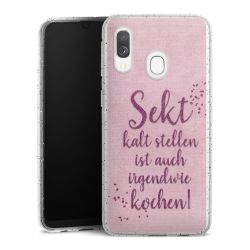 Silikon Glitter Case transparent-silber