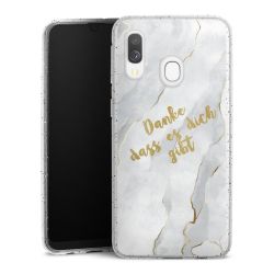 Silikon Glitter Case transparent-silber