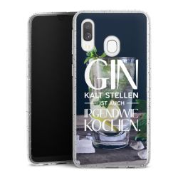 Silikon Glitter Case transparent-silber