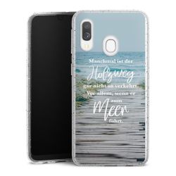 Silikon Glitter Case transparent-silber