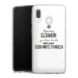 Silikon Glitter Case transparent-silber