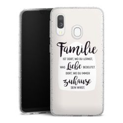 Silikon Glitter Case transparent-silber