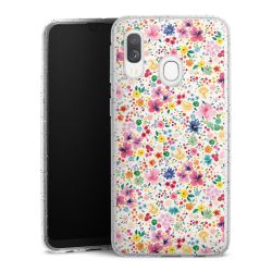 Silicone Glitter Case silver glitter