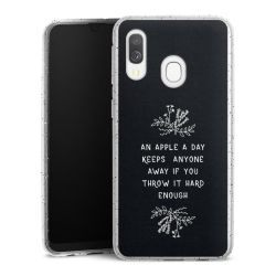 Silikon Glitter Case transparent-silber