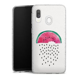 Silikon Glitter Case transparent-silber