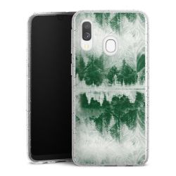 Silikon Glitter Case transparent-silber