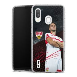 Silikon Glitter Case transparent-silber