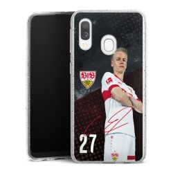 Silikon Glitter Case transparent-silber