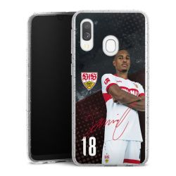 Silikon Glitter Case transparent-silber