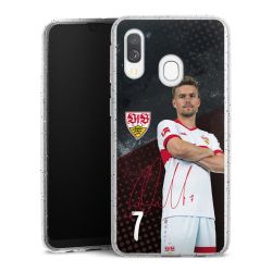 Silikon Glitter Case transparent-silber