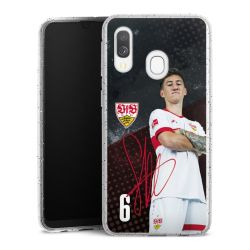 Silikon Glitter Case transparent-silber