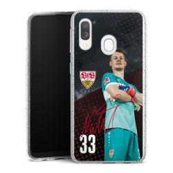 Silikon Glitter Case transparent-silber