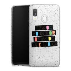 Silikon Glitter Case transparent-silber