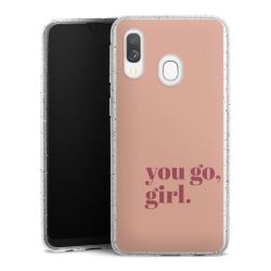 Silikon Glitter Case transparent-silber