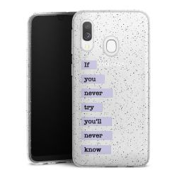 Silikon Glitter Case transparent-silber