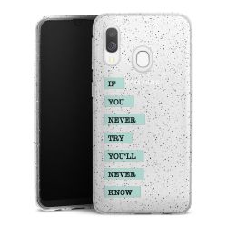 Silikon Glitter Case transparent-silber